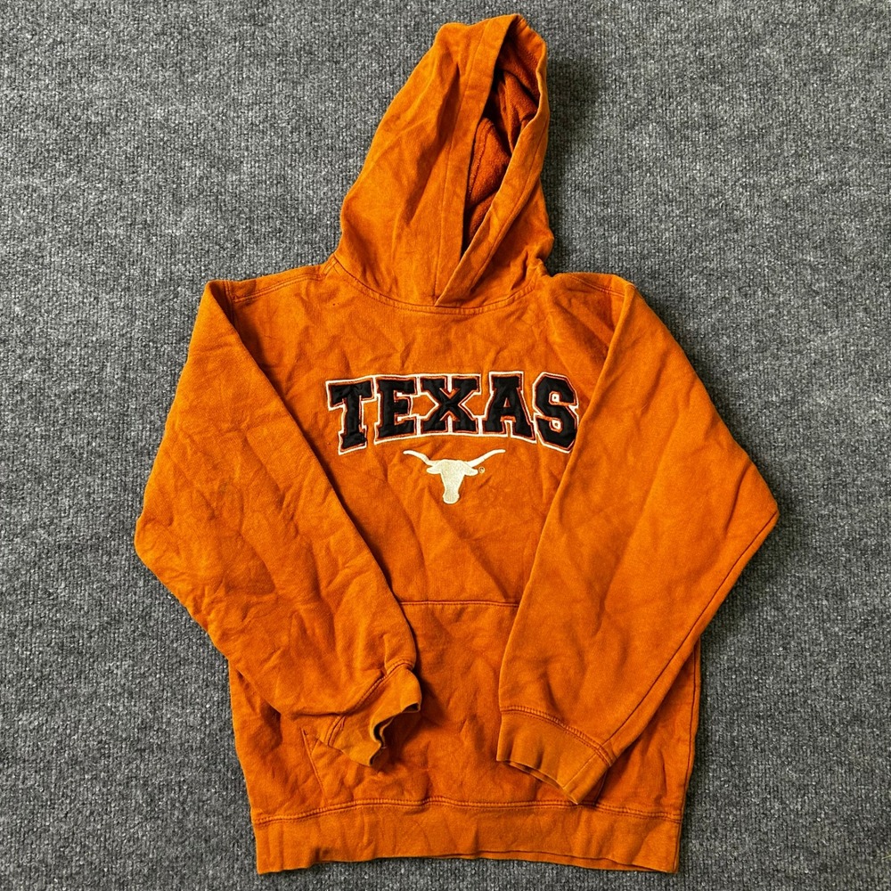 Heisman Hoodie Boys Size M 10/12 Orange Texas Longhorns NCAA Fleece Sweatshirt